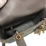 クリスチャン・ディオール Christian Dior レディディオール スモール M0565 グレー ラムスキン・ストラス・ビーズ レディース ハンドバッグ