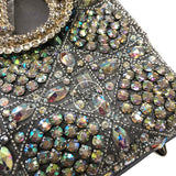 クリスチャン・ディオール Christian Dior レディディオール スモール M0565 グレー ラムスキン・ストラス・ビーズ レディース ハンドバッグ