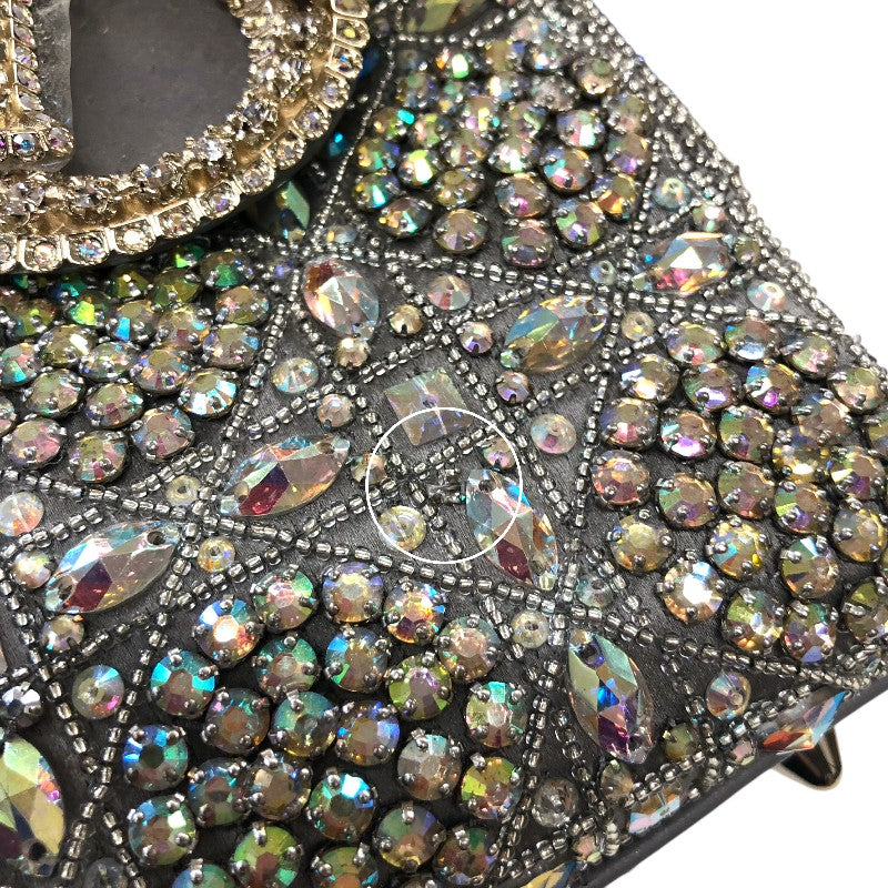クリスチャン・ディオール Christian Dior レディディオール スモール M0565 グレー ラムスキン・ストラス・ビーズ レディース ハンドバッグ