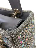 クリスチャン・ディオール Christian Dior レディディオール スモール M0565 グレー ラムスキン・ストラス・ビーズ レディース ハンドバッグ