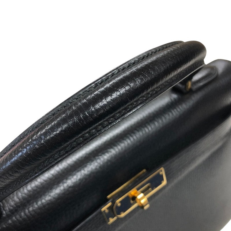 エルメス HERMES ケリー32 外縫い 〇U刻印 ブラック ゴールド金具 アルデンヌ レディース ハンドバッグ