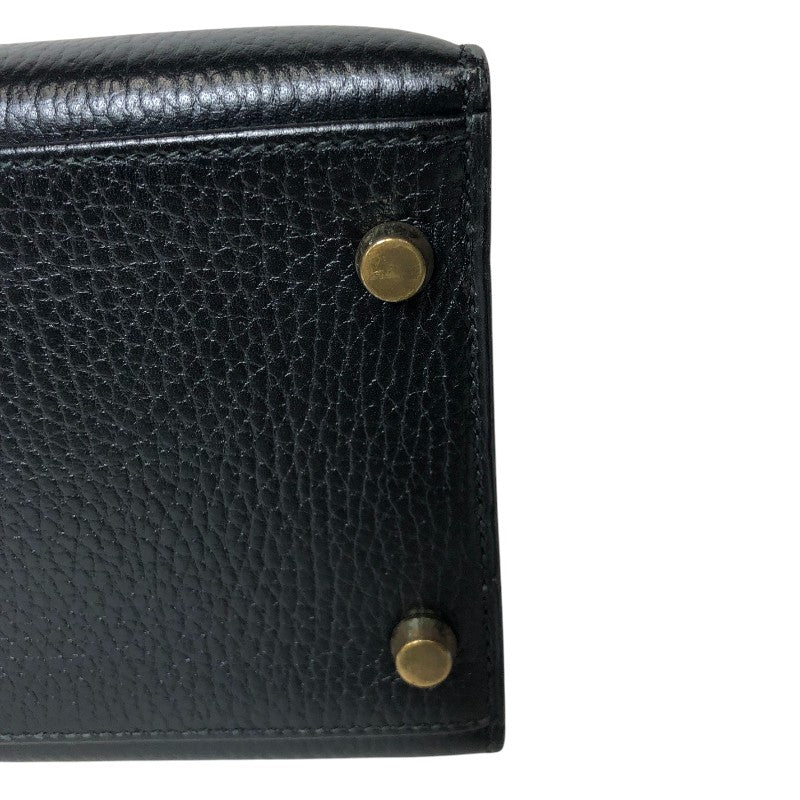 エルメス HERMES ケリー32 外縫い 〇U刻印 ブラック ゴールド金具 アルデンヌ レディース ハンドバッグ