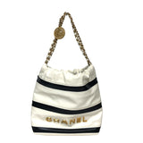 シャネル CHANEL CHANEL22 ミニ AS3980 ホワイト・ブラック ゴールド金具 シャイニーカーフ レディース ハンドバッグ