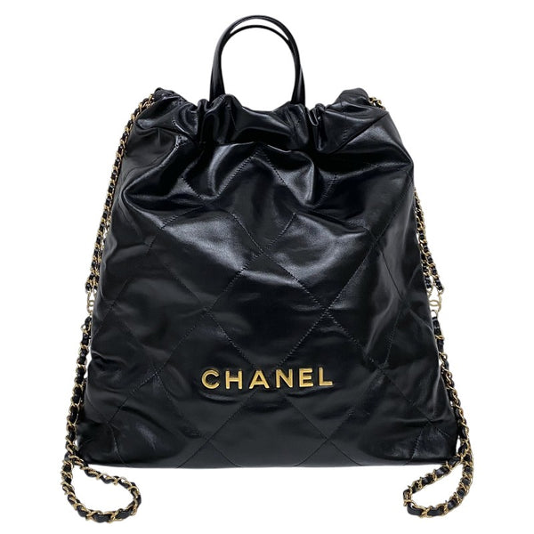 シャネル CHANEL CHANEL22 バックパック AS3859 ブラック ゴールド金具 シャイニーカーフ レディース リュック デイパック