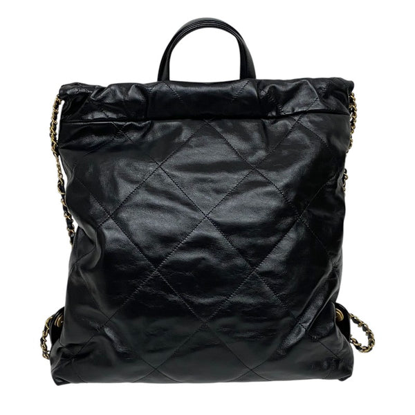 シャネル CHANEL CHANEL22 バックパック AS3859 ブラック ゴールド金具 シャイニーカーフ レディース リュック デイパック