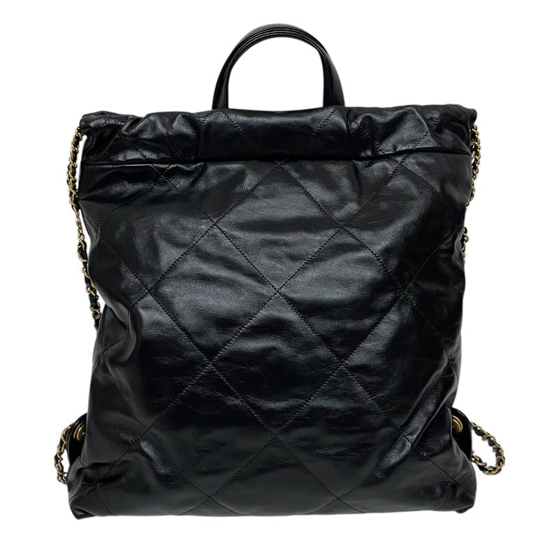 シャネル CHANEL CHANEL22 バックパック AS3859 ブラック ゴールド金具 シャイニーカーフ レディース リュック デイパック
