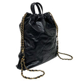 シャネル CHANEL CHANEL22 バックパック AS3859 ブラック ゴールド金具 シャイニーカーフ レディース リュック デイパック
