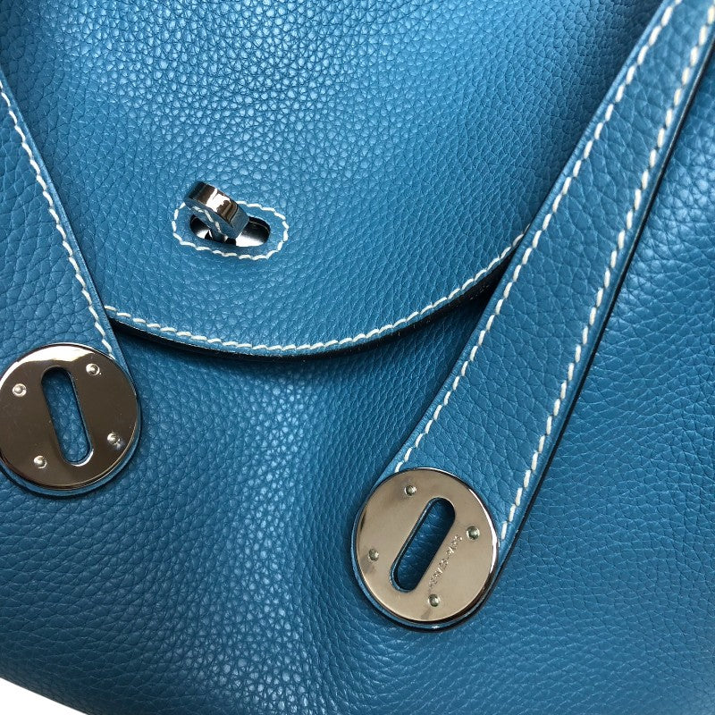 エルメス HERMES リンディ30 □K刻 ブルージーン シルバー金具 トリヨン レディース ハンドバッグ