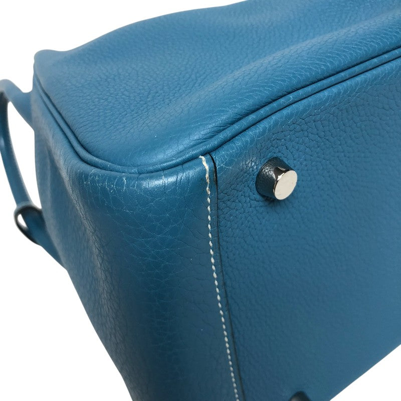 エルメス HERMES リンディ30 □K刻 ブルージーン シルバー金具 トリヨン レディース ハンドバッグ