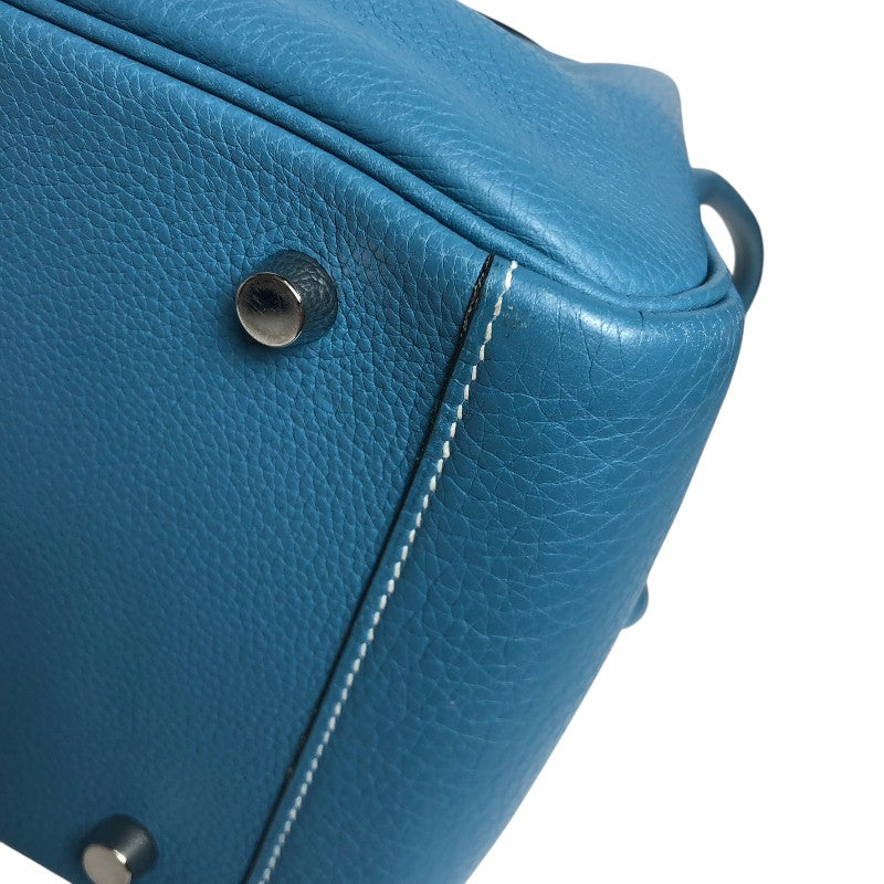 エルメス HERMES リンディ30 □K刻 ブルージーン シルバー金具 トリヨン レディース ハンドバッグ