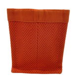 エルメス HERMES ミニカバス オレンジ　シルバー金具 トワルシェブロン コットン ユニセックス ポーチ