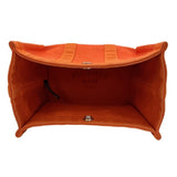 エルメス HERMES ミニカバス オレンジ　シルバー金具 トワルシェブロン コットン ユニセックス ポーチ