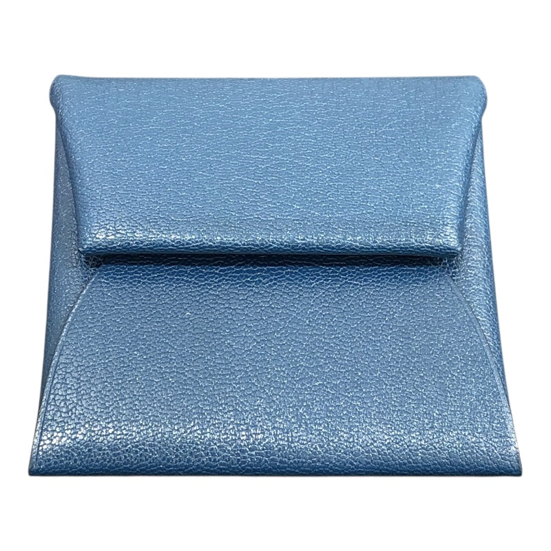 エルメス HERMES バスティア  Y刻 ブルードガリス/SV金具 シェーブル レディース コインケース