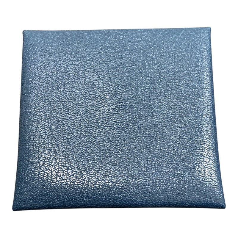 エルメス HERMES バスティア  Y刻 ブルードガリス/SV金具 シェーブル レディース コインケース