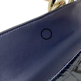 エルメス HERMES ポシェットエジェ □O刻 ブルーマリン シルバー金具 ニロティカス レディース ハンドバッグ