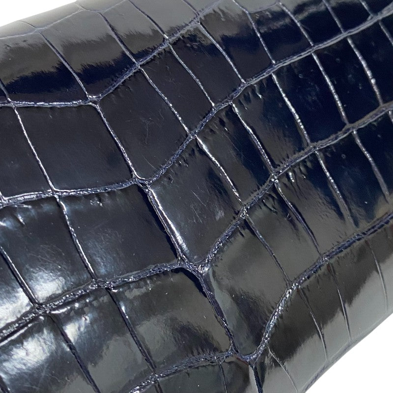 エルメス HERMES ポシェットエジェ □O刻 ブルーマリン シルバー金具 ニロティカス レディース ハンドバッグ