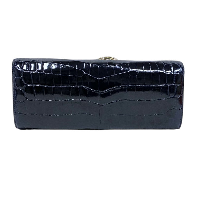 エルメス HERMES ポシェットエジェ □O刻 ブルーマリン シルバー金具 ニロティカス レディース ハンドバッグ