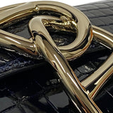 エルメス HERMES ポシェットエジェ □O刻 ブルーマリン シルバー金具 ニロティカス レディース ハンドバッグ