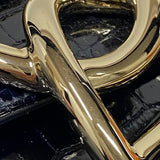 エルメス HERMES ポシェットエジェ □O刻 ブルーマリン シルバー金具 ニロティカス レディース ハンドバッグ