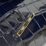 エルメス HERMES ポシェットエジェ □O刻 ブルーマリン シルバー金具 ニロティカス レディース ハンドバッグ