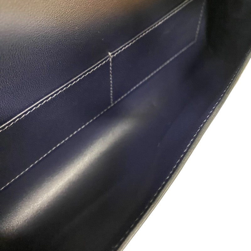 エルメス HERMES ポシェットエジェ □O刻 ブルーマリン シルバー金具 ニロティカス レディース ハンドバッグ