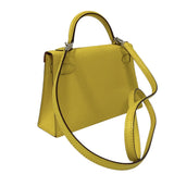 エルメス HERMES ミニケリー2 ヴェルソ Z刻 ジョーヌシトロン×オレンジ シルバー金具 シェーブル レディース ハンドバッグ