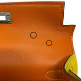 エルメス HERMES ミニケリー2 ヴェルソ Z刻 ジョーヌシトロン×オレンジ シルバー金具 シェーブル レディース ハンドバッグ