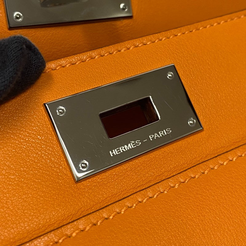 エルメス HERMES ツールボックス20 □N刻 オレンジポピー スイフト レディース ハンドバッグ