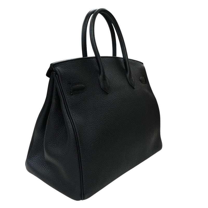 エルメス HERMES バーキン35 □Q刻 ブラック シルバー金具 トゴ レディース ハンドバッグ