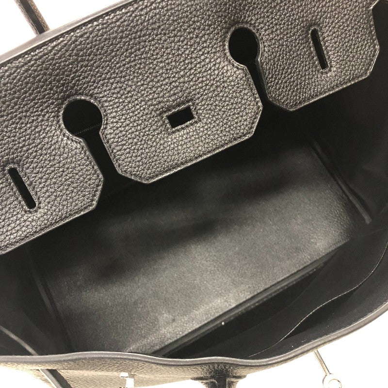 エルメス HERMES バーキン35 □Q刻 ブラック シルバー金具 トゴ レディース ハンドバッグ