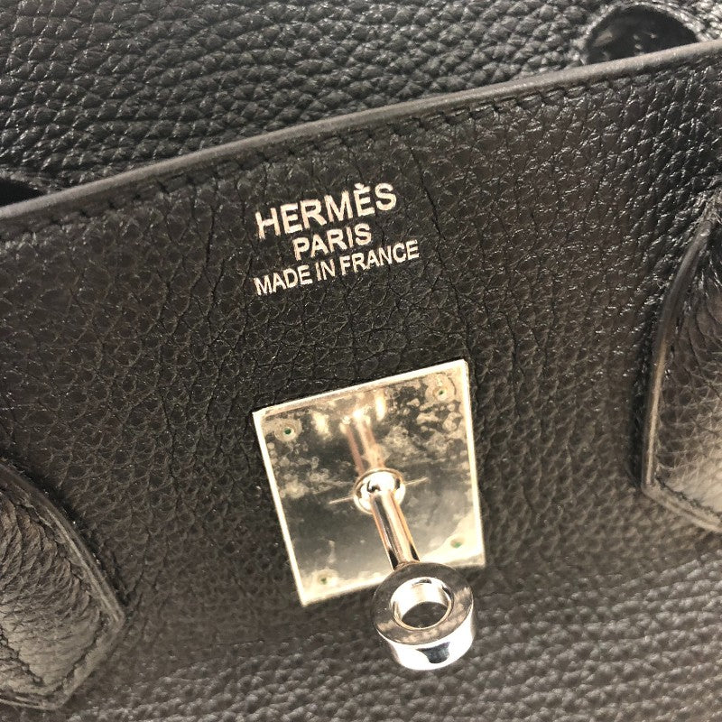 エルメス HERMES バーキン35 □Q刻 ブラック シルバー金具 トゴ レディース ハンドバッグ