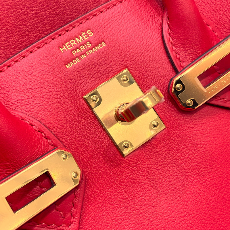 エルメス HERMES バーキン25 Y刻印 ルージュクー ゴールド金具 スイフト レディース ハンドバッグ