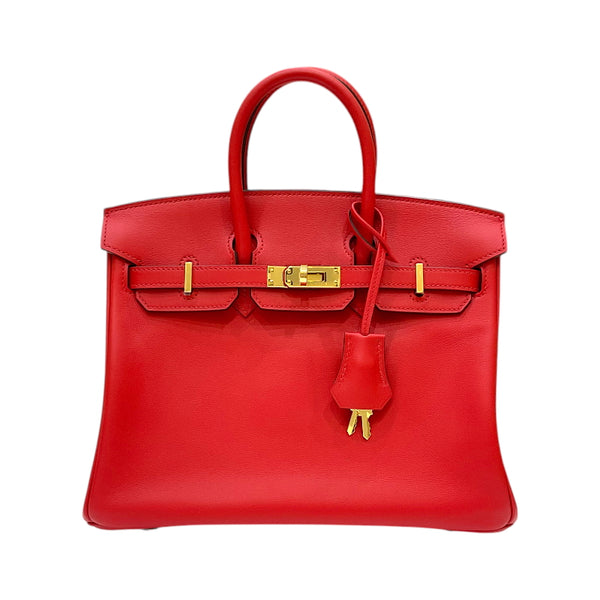 エルメス HERMES バーキン25 Y刻印 ルージュクー ゴールド金具 スイフト レディース ハンドバッグ