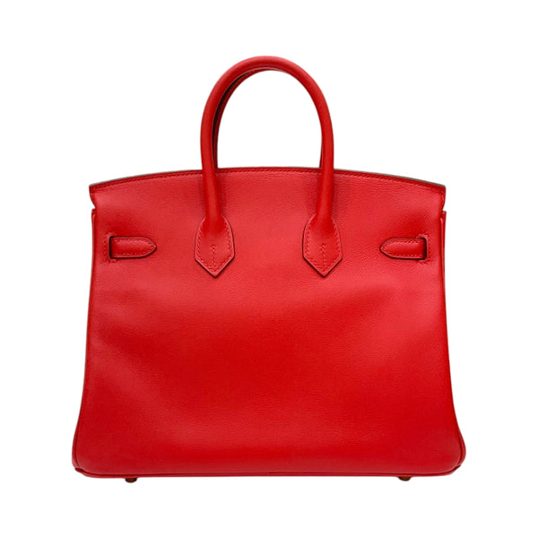 エルメス HERMES バーキン25 Y刻印 ルージュクー ゴールド金具 スイフト レディース ハンドバッグ