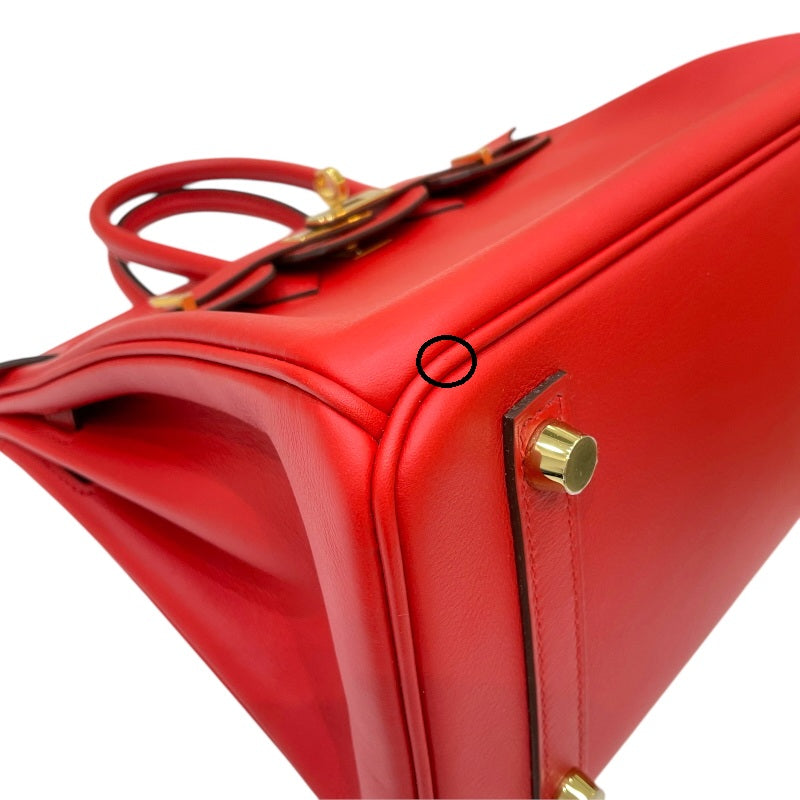 エルメス HERMES バーキン25 Y刻印 ルージュクー ゴールド金具 スイフト レディース ハンドバッグ