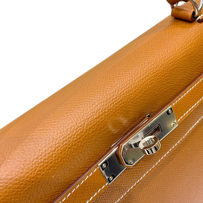 エルメス HERMES ケリー32 外縫い C刻印 ゴールド シルバー金具 エプソン レディース ハンドバッグ