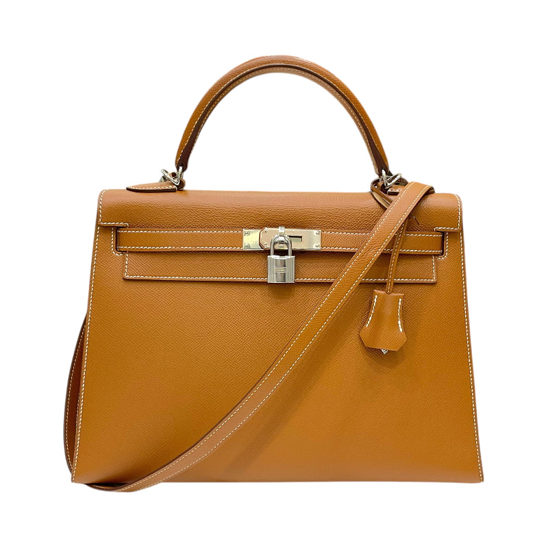 エルメス HERMES ケリー32 外縫い C刻印 ゴールド シルバー金具 エプソン レディース ハンドバッグ
