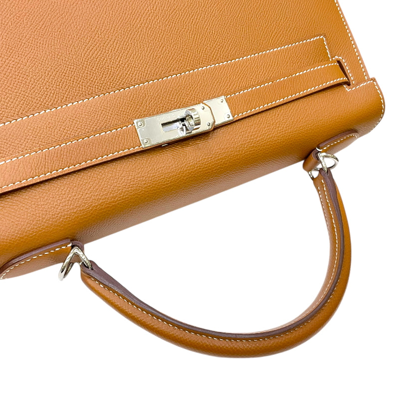 エルメス HERMES ケリー32 外縫い C刻印 ゴールド シルバー金具 エプソン レディース ハンドバッグ