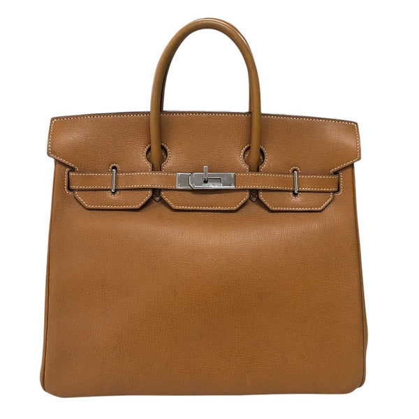 エルメス HERMES オータクロア32 □I刻　 ゴールド シルバー金具 ヴァッシュリエージュ ユニセックス ハンドバッグ
