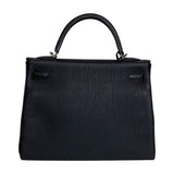 エルメス HERMES ケリー32 内縫い W刻 ブラック シルバー金具 トゴ レディース ハンドバッグ ショルダーバッグ