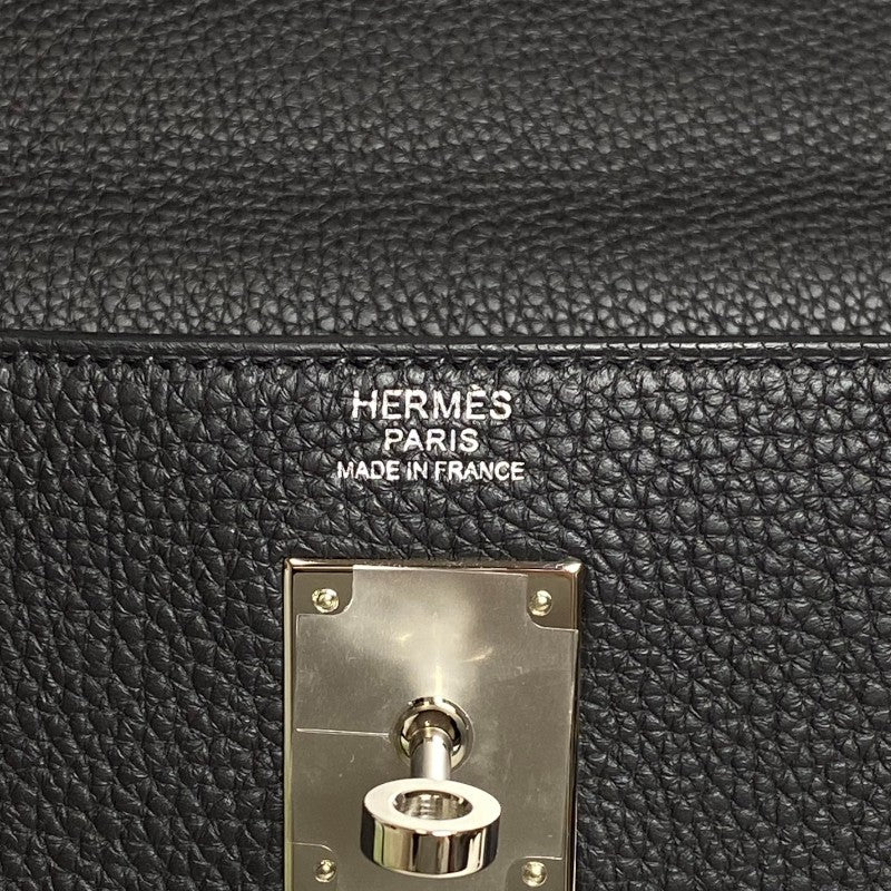 エルメス HERMES ケリー32 内縫い W刻 ブラック シルバー金具 トゴ レディース ハンドバッグ ショルダーバッグ