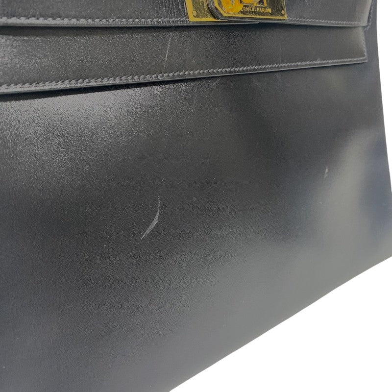 エルメス HERMES ケリー32 内縫い 〇W刻 ブラック ゴールド金具 ボックスカーフ レディース ハンドバッグ