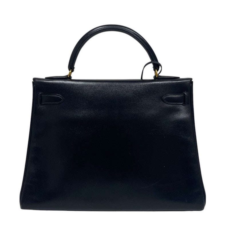 エルメス HERMES ケリー32 内縫い 〇W刻 ブラック ゴールド金具 ボックスカーフ レディース ハンドバッグ