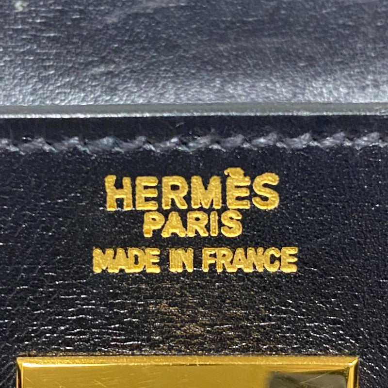 エルメス HERMES ケリー32 内縫い 〇W刻 ブラック ゴールド金具 ボックスカーフ レディース ハンドバッグ