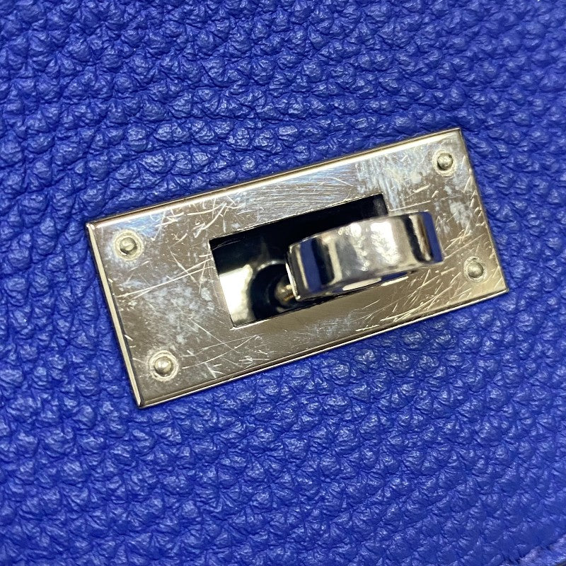 エルメス HERMES ケリー32 内縫い □Q刻 ブルーエレクトリック シルバー金具 トリヨン レディース ハンドバッグ