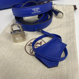 エルメス HERMES ケリー32 内縫い □Q刻 ブルーエレクトリック シルバー金具 トリヨン レディース ハンドバッグ