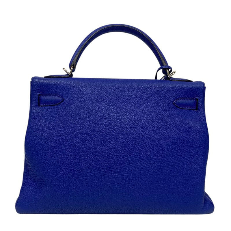 エルメス HERMES ケリー32 内縫い □Q刻 ブルーエレクトリック シルバー金具 トリヨン レディース ハンドバッグ