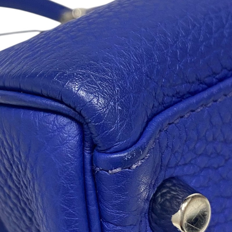 エルメス HERMES ケリー32 内縫い □Q刻 ブルーエレクトリック シルバー金具 トリヨン レディース ハンドバッグ