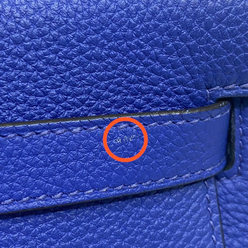 エルメス HERMES ケリー32 内縫い □Q刻 ブルーエレクトリック シルバー金具 トリヨン レディース ハンドバッグ