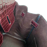 エルメス HERMES バーキン30 □M刻 ブルゴーニュ シルバー金具 ニロティカスリセ レディース ハンドバッグ